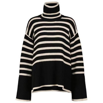 Striped turtleneck