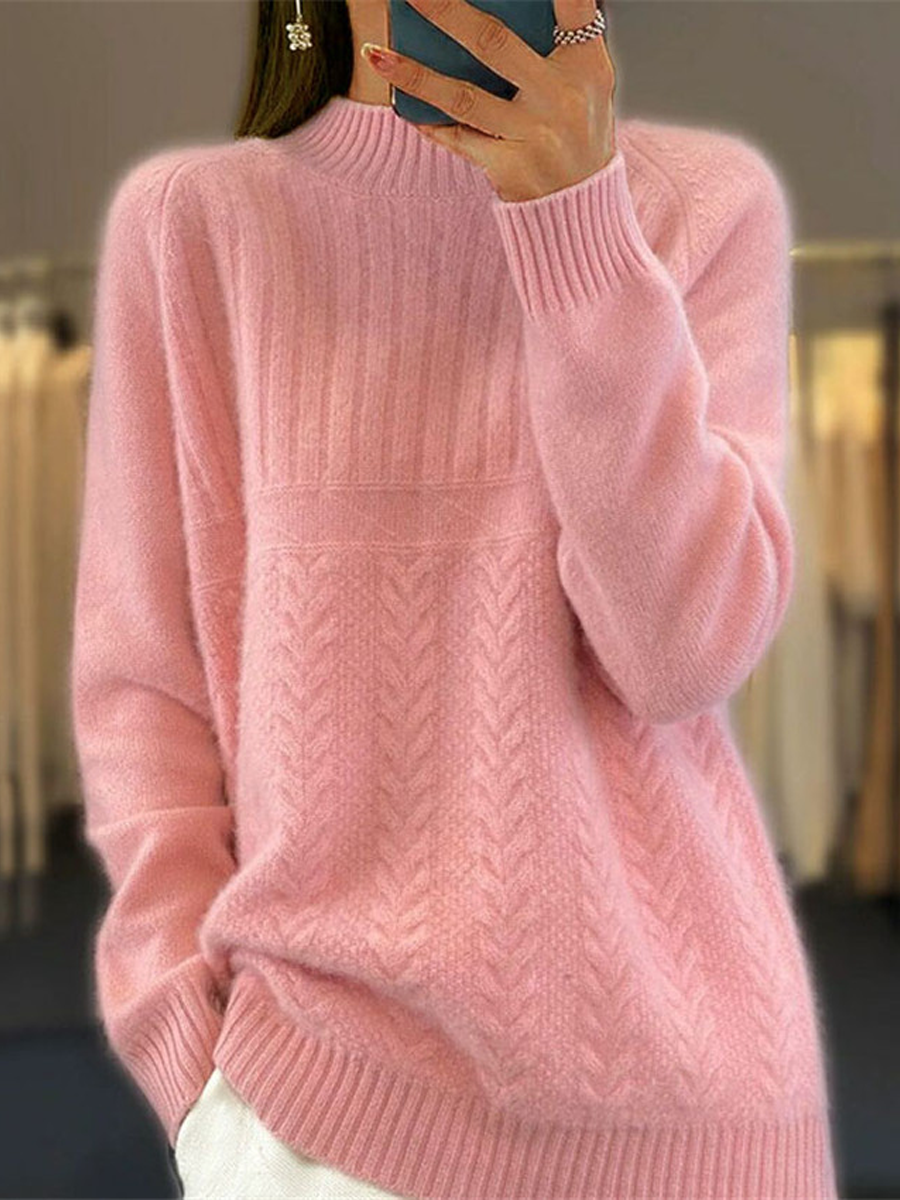 Zahria Sweater | High Neck Ribbed Sweater