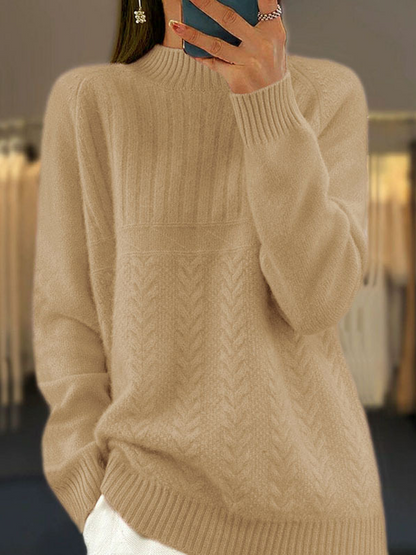 Zahria Sweater | High Neck Ribbed Sweater