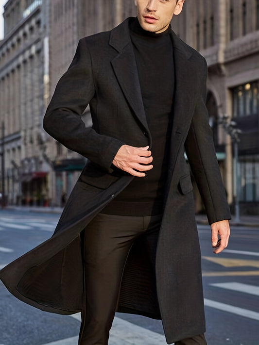 Warm, elegant trench winter jacket for formal occasions for men | Ideal for fall/winter