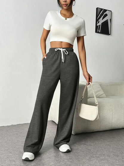 Amélie - Women's Elegant Wide Leg Pants for Fall and Winter