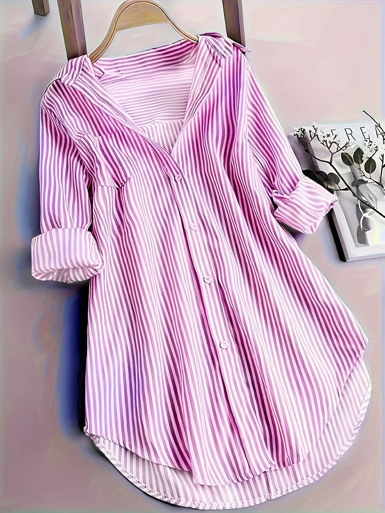 Bernardina Blouse | Long Striped Printed Blouse