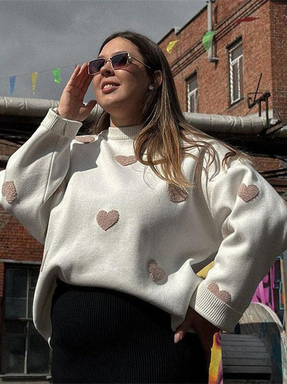 Rei - Knitted Heart Sweatshirt