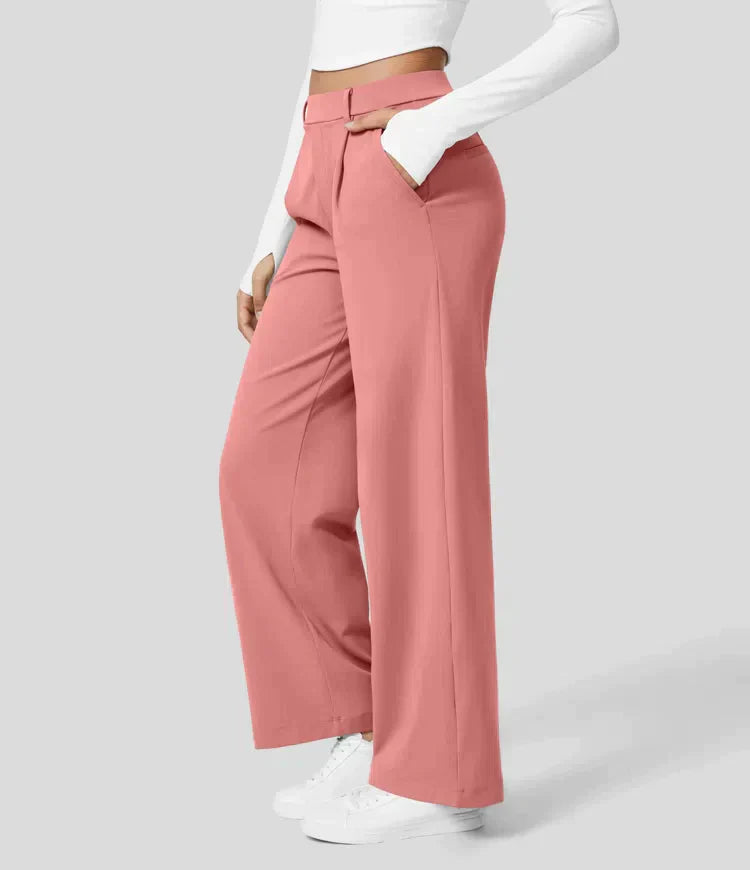 Seraphine - High-waisted stretch pants with straight leg