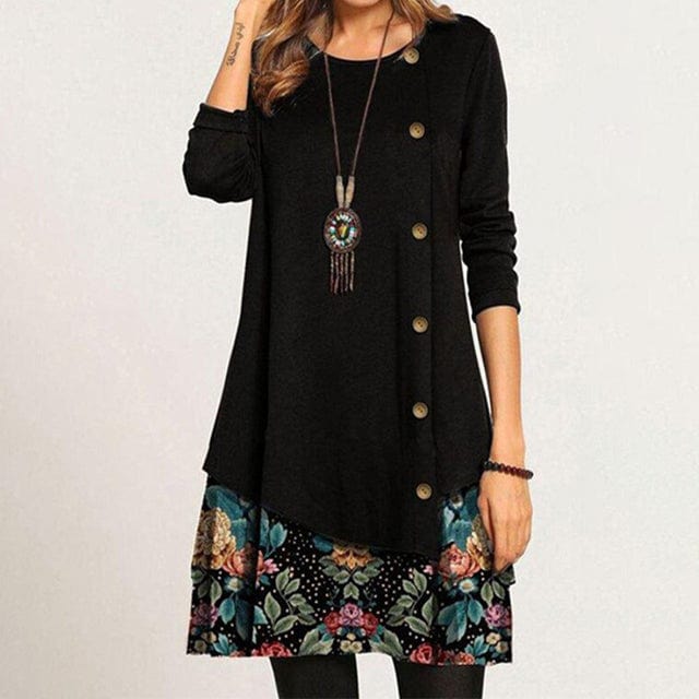 Zea - Casual short vintage dress with cardigan for women