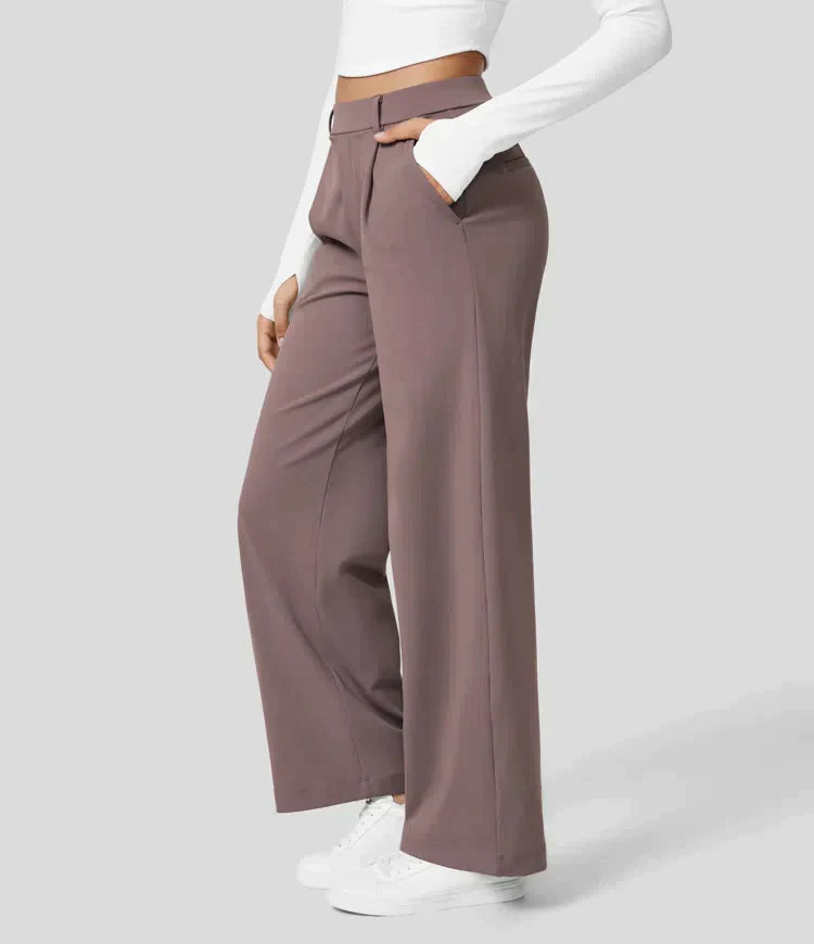 Seraphine - High-waisted stretch pants with straight leg