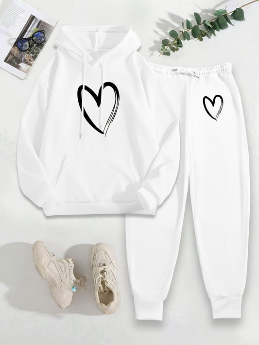 Jess | Casual cotton hoodie &amp; sweatpants tracksuit set - Ideal for fall/winter