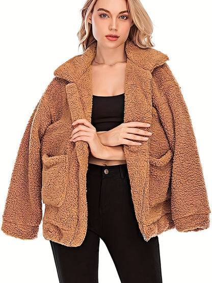 Yessenia - stylish zip-up teddy coat