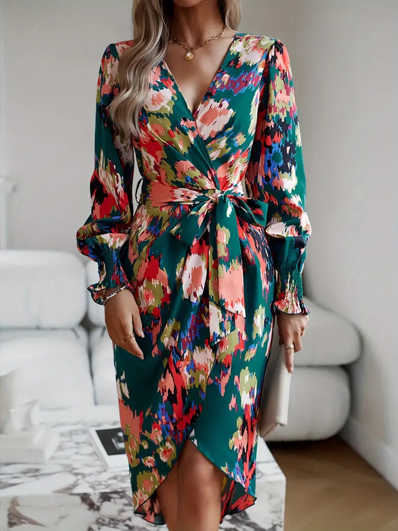 Estella - Wrap dress with allover print.