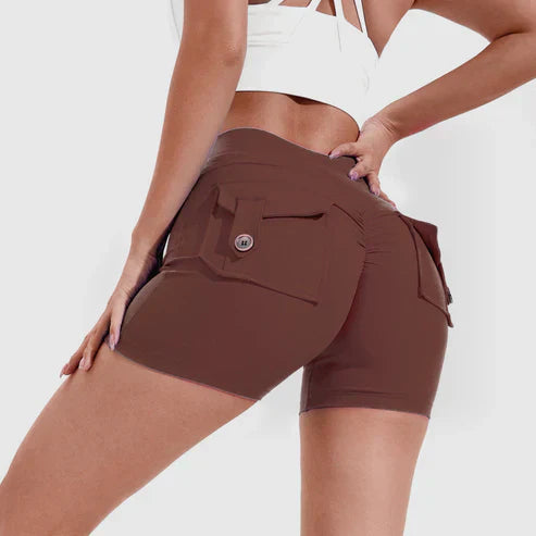 Shorts with a high waist and hip-lifting effect