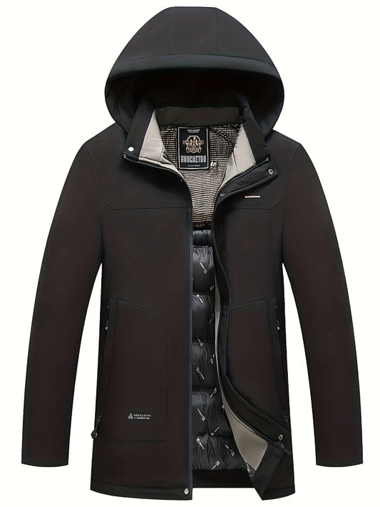 Casual winter jacket with detachable hood for men | Ideal for fall/winter