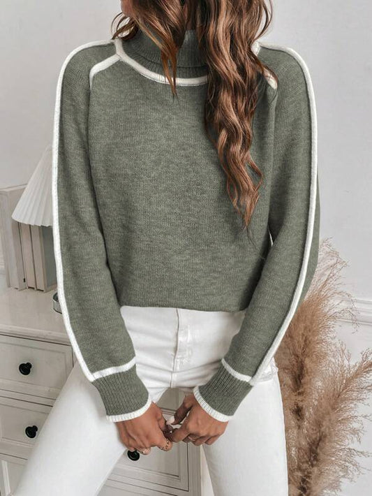 Women's knitted sweater with turtleneck