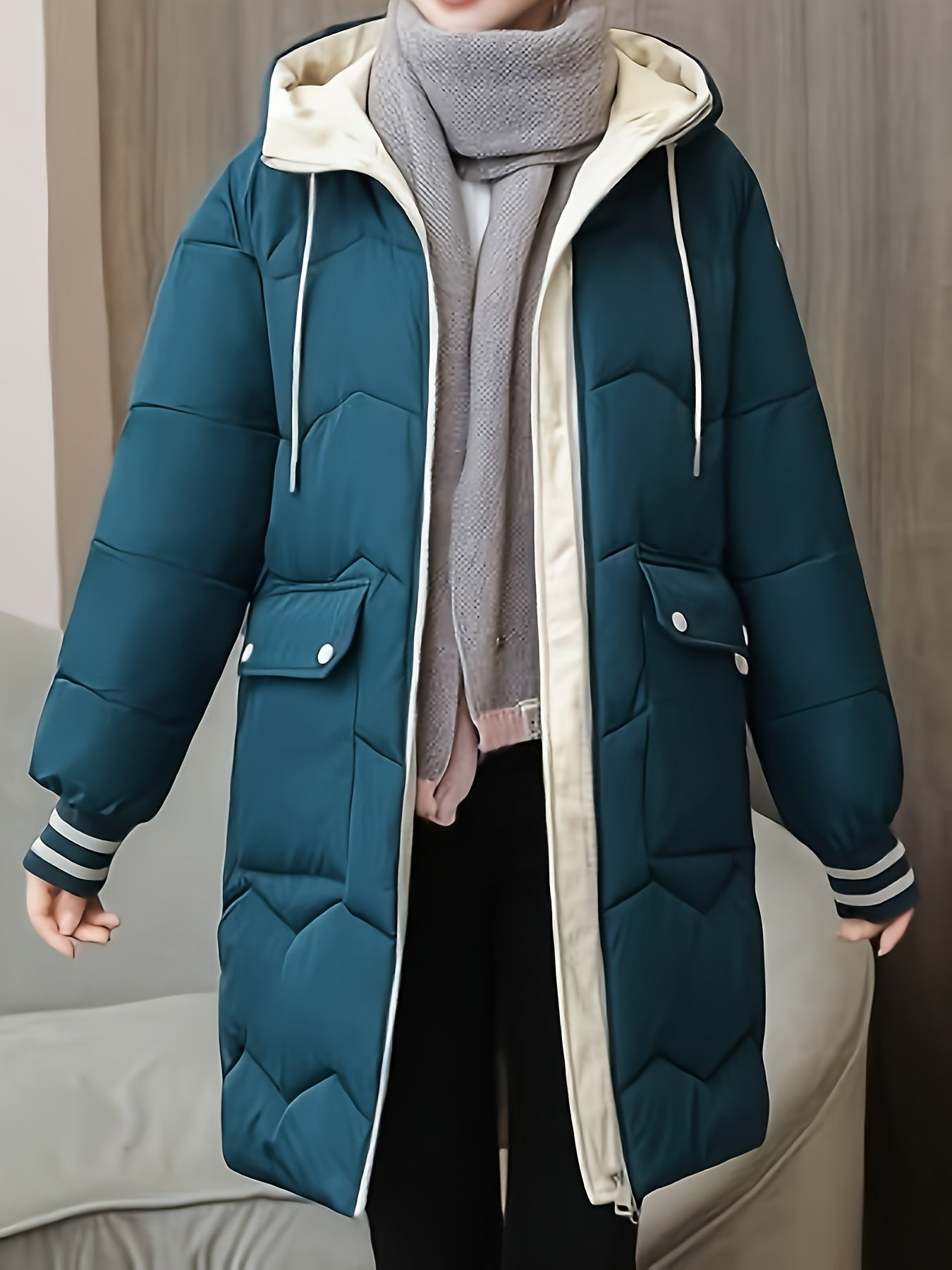 Jess | Casual zip-up hoodie with drawstring puffer coat perfect for casual days