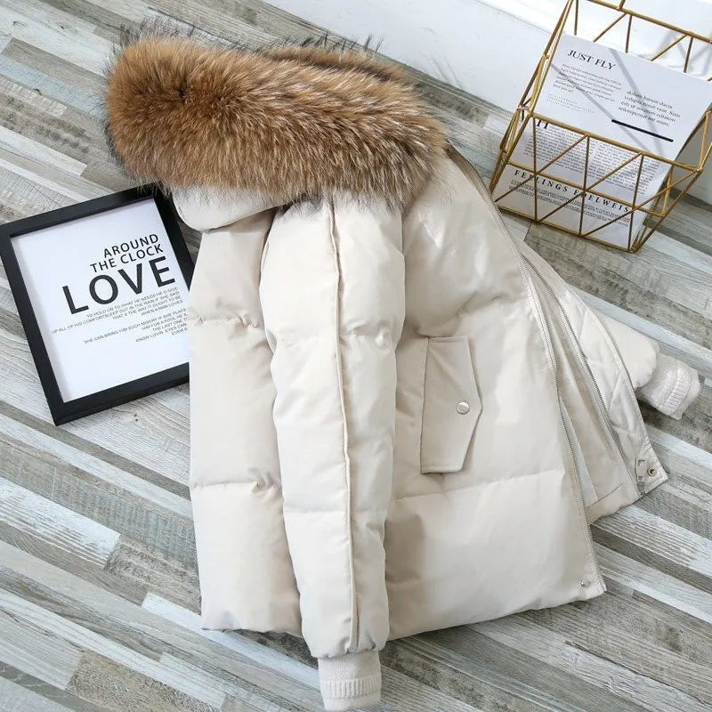 Winter coat with faux fur hood - Maxinne