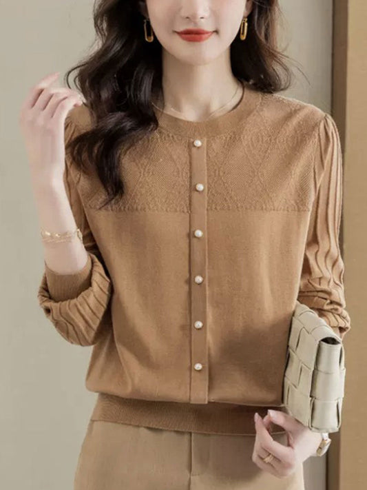 Xivana Blouse | Long Sleeve Round Neck Blouse