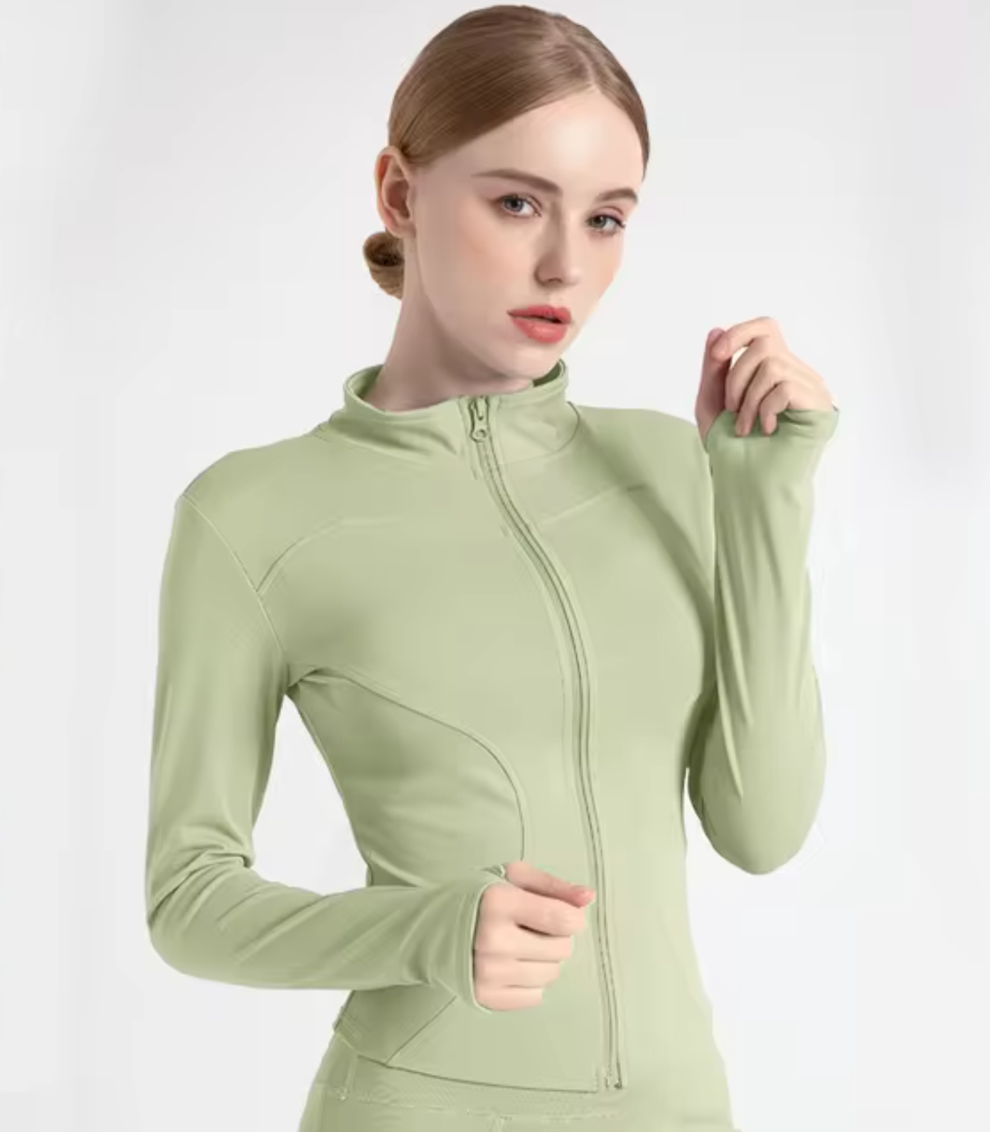 - Slim-fit yoga top with long sleeves