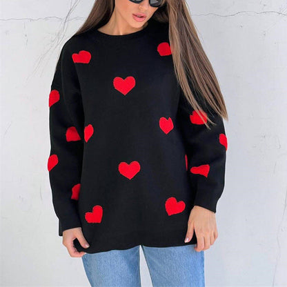 Rei - Knitted Heart Sweatshirt