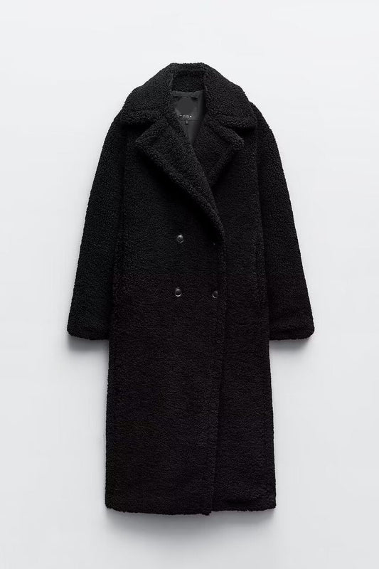 Long teddy coat for women