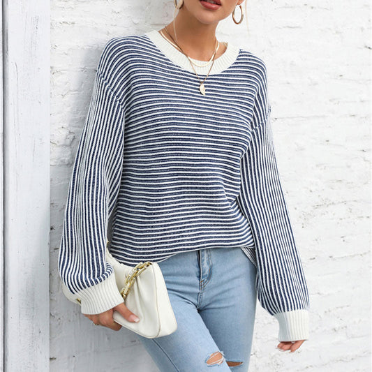 Xemira Sweater | Casual Striped Knitted Sweater