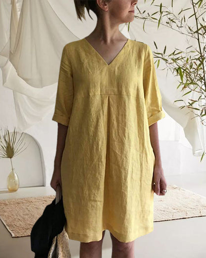 Femke | Airy tunic dress with V-neckline