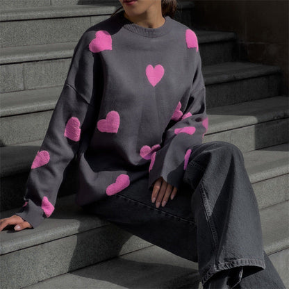 Rei - Knitted Heart Sweatshirt