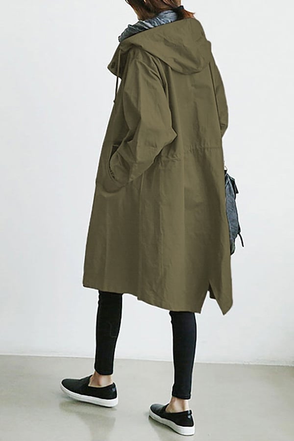 Women's oversized waterproof hooded jacket