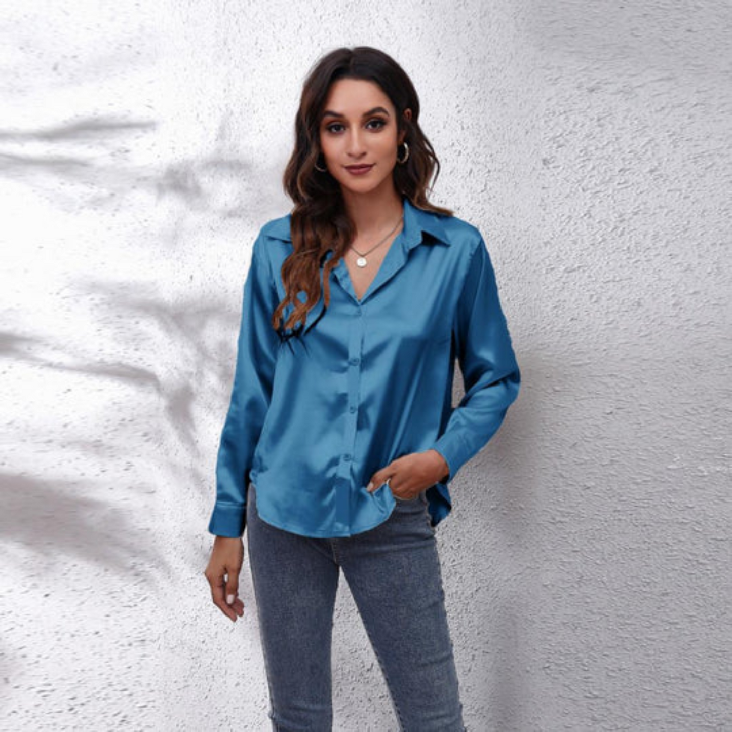 Eva | Summer satin women's blouse