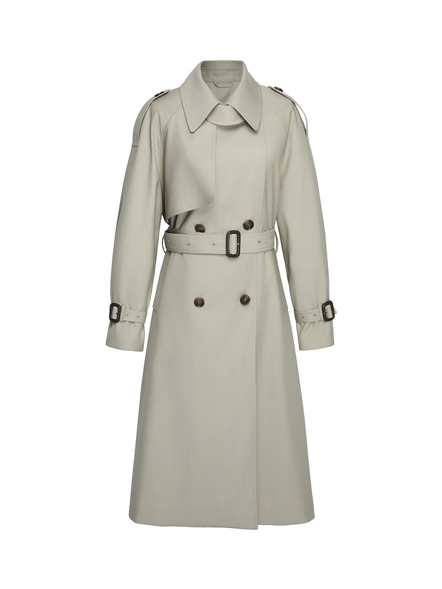 Classic trench coat with belt for women