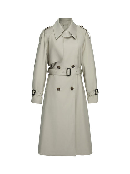 Classic trench coat with belt for women