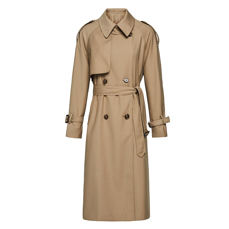 Classic trench coat with belt for women