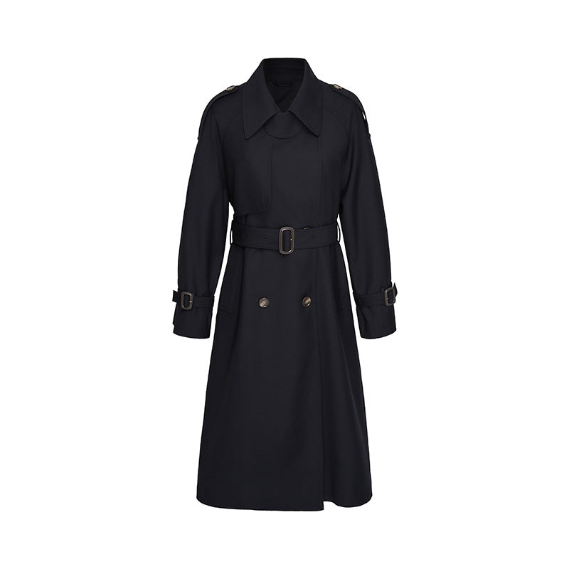 Classic trench coat with belt for women