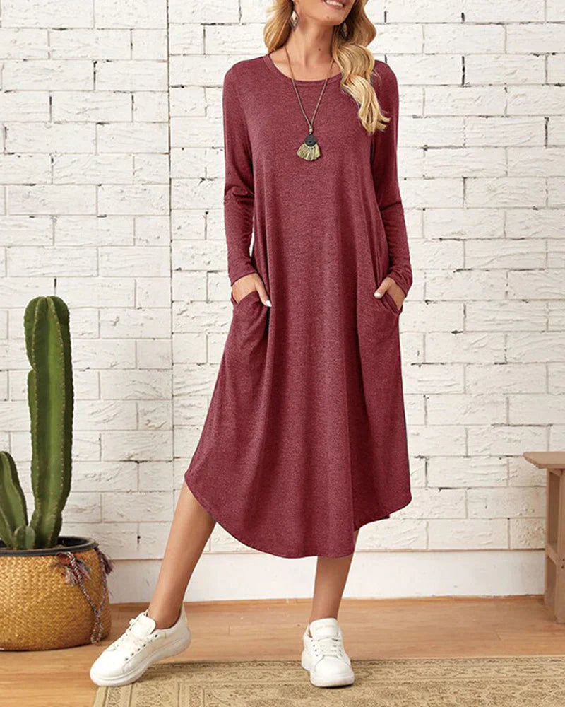 Zelda - Loose-fitting dress with long sleeves