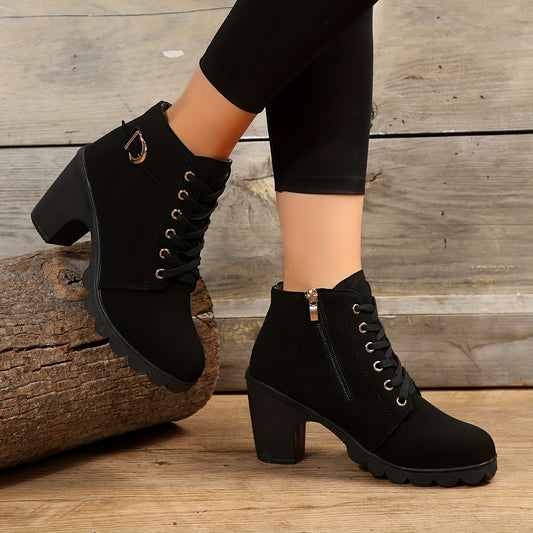 High-heeled lace-up boots - Elvira