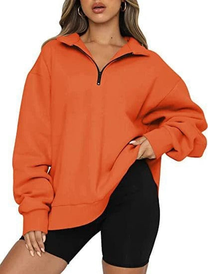 Casual women's pullover with zipper