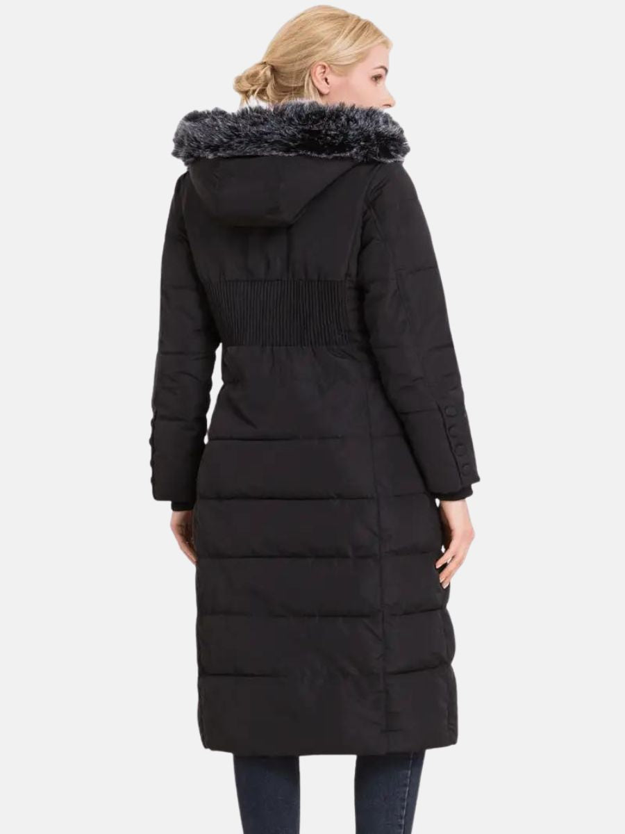 Long jacket with hood for women