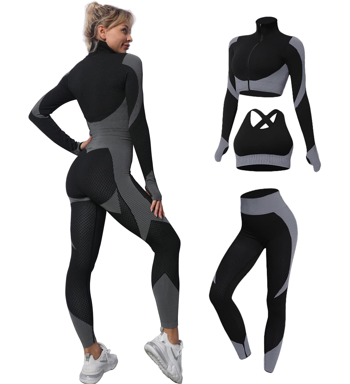 Seamless active sports set (3-piece)