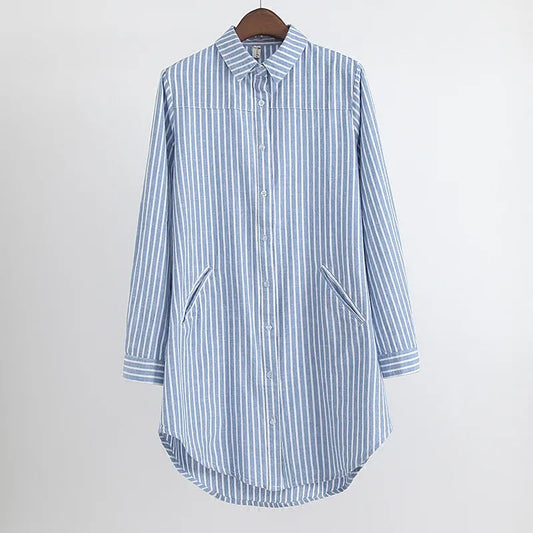 Gina - Women's Oversize Striped Blouse