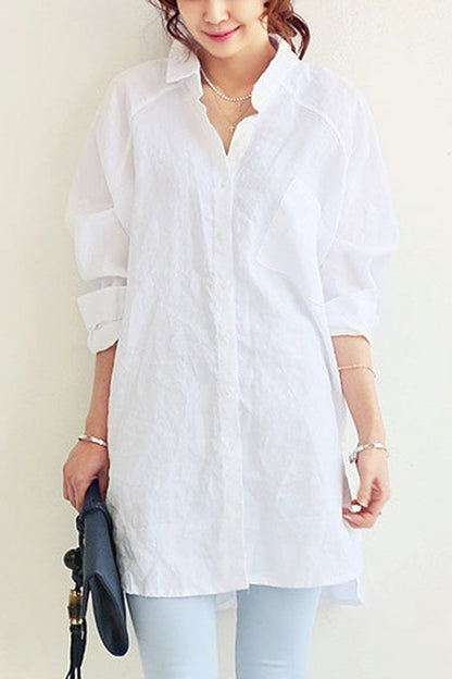 Salla Shirt | Loose Linen Button Shirt