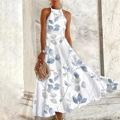 Vera - sleeveless maxi dress with halter.