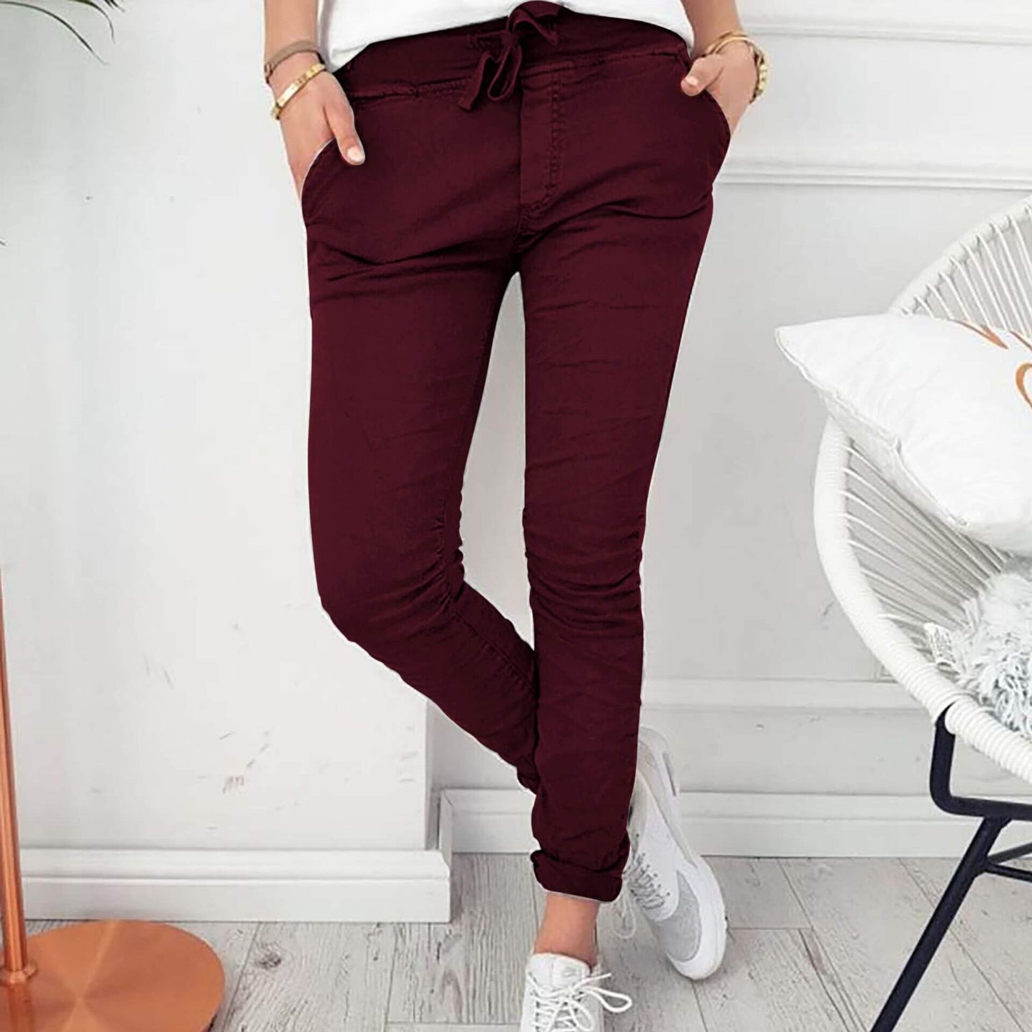 Nadine - Lightweight Women's Casual Pants with Elastic Waistband