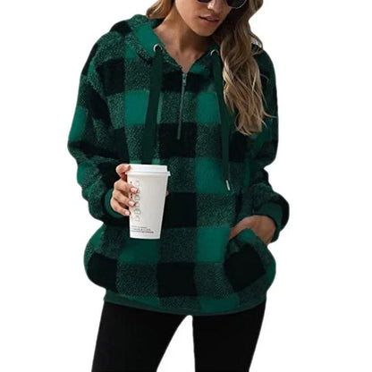 Women's pullover with half zipper