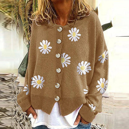 Yasmine Sweater | Floral Print Knitted Sweater