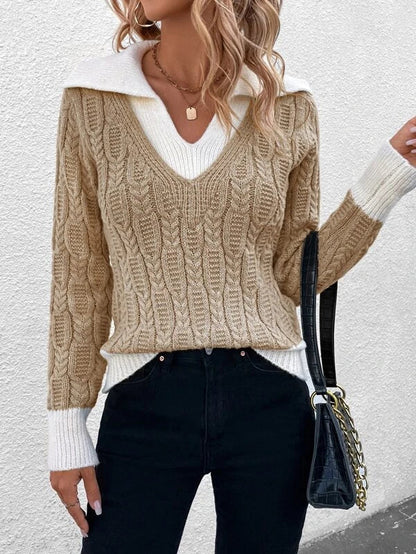 Yvanya Sweater | Casual Knitted V-Neck Sweater