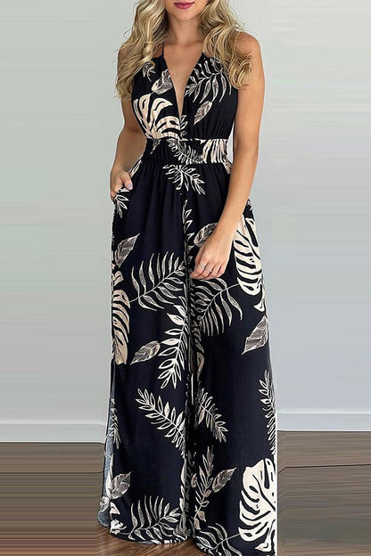 Zamira - Sleeveless Jumpsuit with Floral Print.