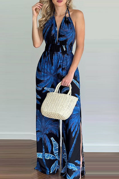 Zamira - Sleeveless Jumpsuit with Floral Print.