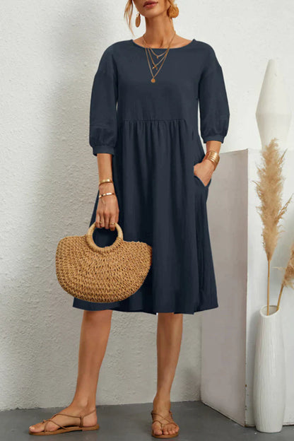 Kiara - Casual mid-length dress with 3/4 sleeves