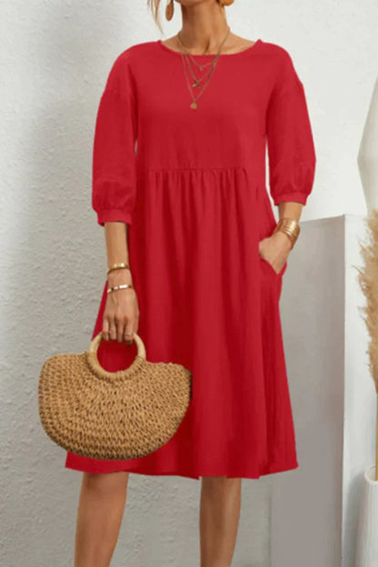 Kiara - Casual mid-length dress with 3/4 sleeves