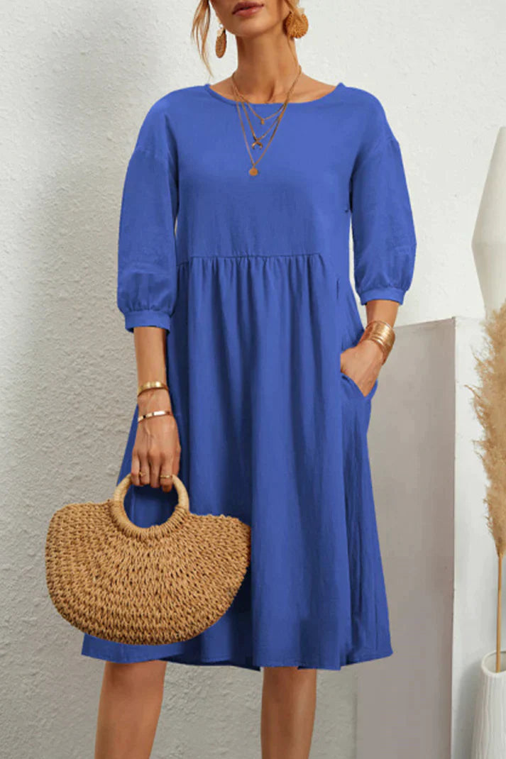 Kiara - Casual mid-length dress with 3/4 sleeves