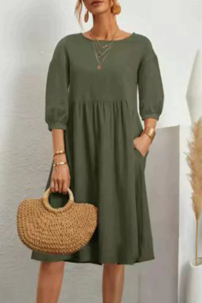 Kiara - Casual mid-length dress with 3/4 sleeves