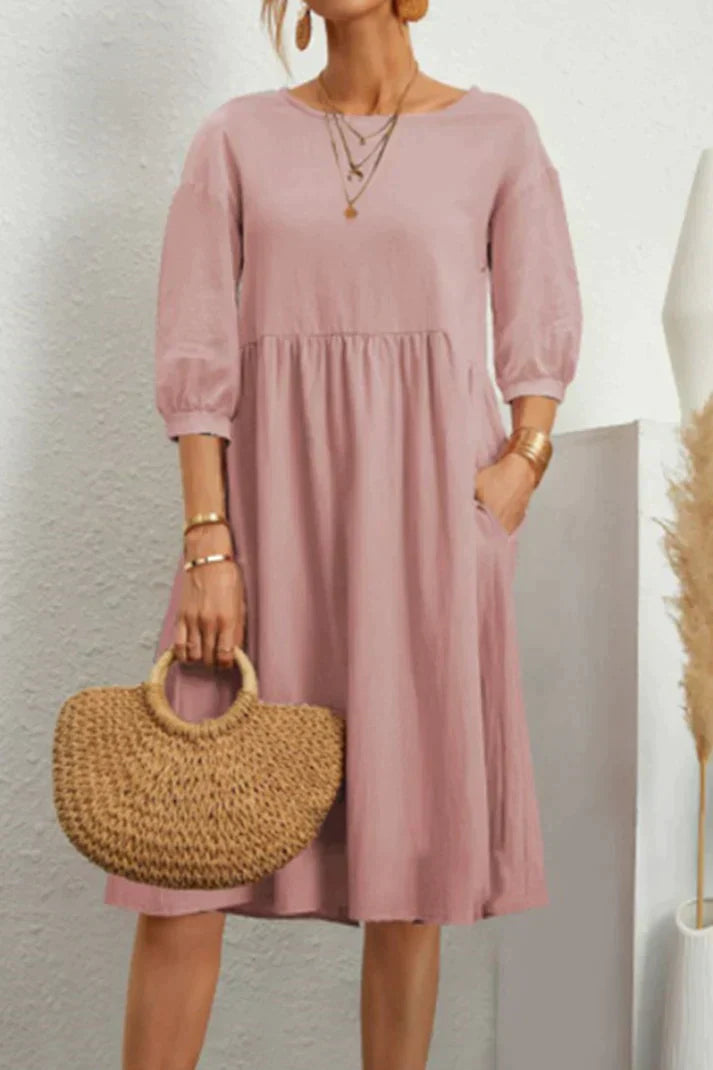 Kiara - Casual mid-length dress with 3/4 sleeves